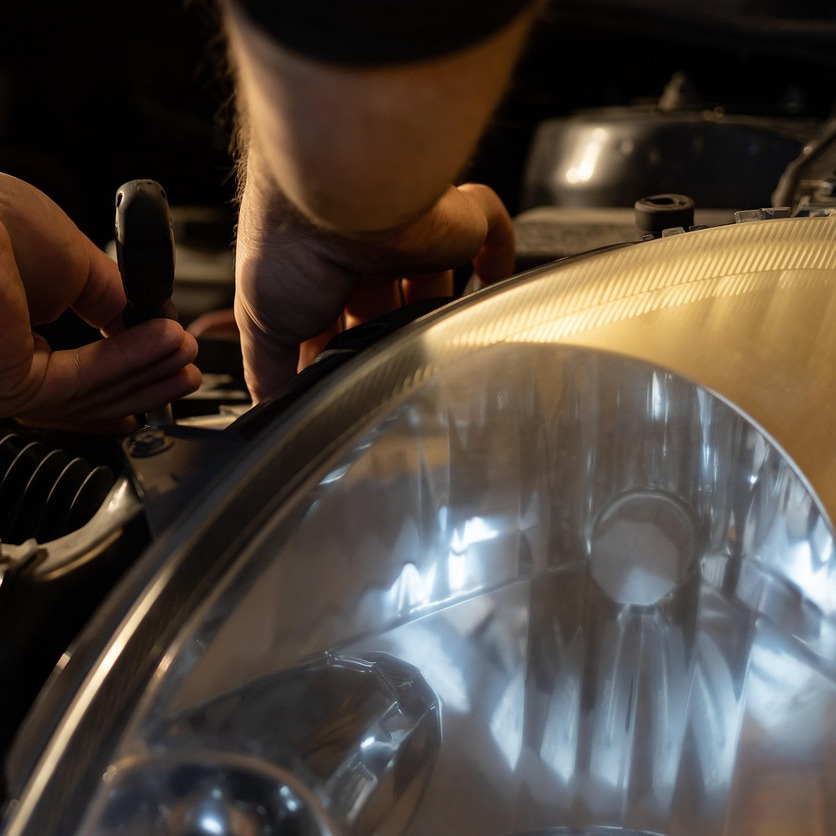 closeup wrench on engine